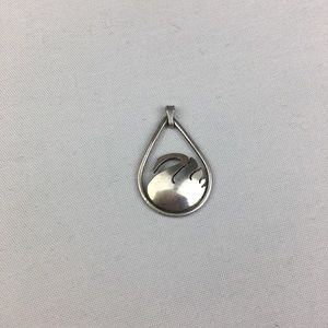 Vintage Sterling Silver Swan Pendant Signed Dpv